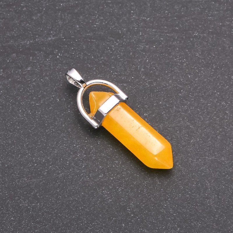Pendant hexagonal stone "Citrine" (imitation) 39x32x9mm