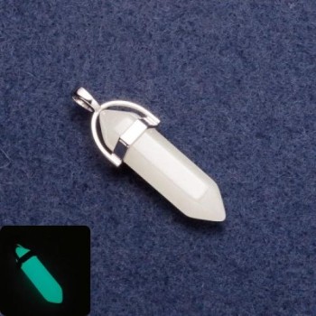 Onyx Pendant, Glowing in the Dark, Hexagon-Shaped 'Turquoise Glow'