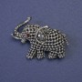 Brooch Elephant with Crystals, Silver-tone 35×26 mm+