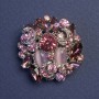 Accent Pendant-Brooch with Pink Cat's Eye Crystal and Crystals 31mm +