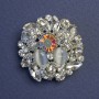 Accent Brooch-Pendant with Cat's Eye Rainbow Crystal and Rhinestones 31mm +