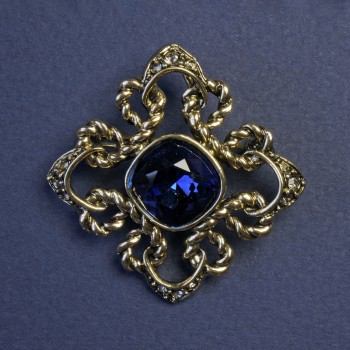 Accent Brooch-Pendant with Blue Crystal