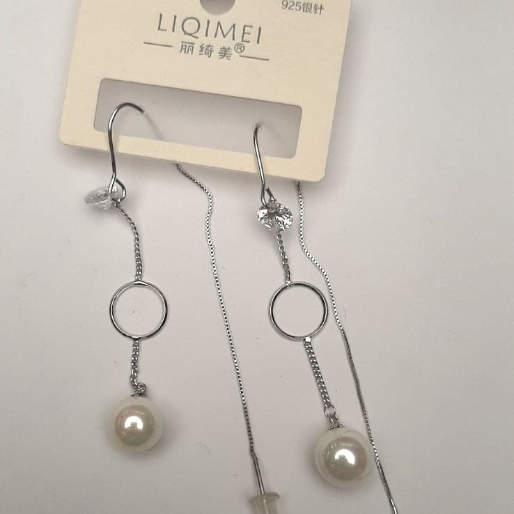 Long 925 Mallorca series stud earrings