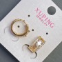 Xuping Earrings 13x7mm with 18K Gold Plating and White Crystals