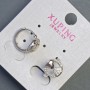 Xuping 10x12mm Rhodium Earrings