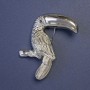 Toucan Bird Brooch-Pendant in Silver Metal 62x40mm
