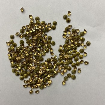 Yellow rhinestones, 3 mm diameter (±), 4 g package (±)
