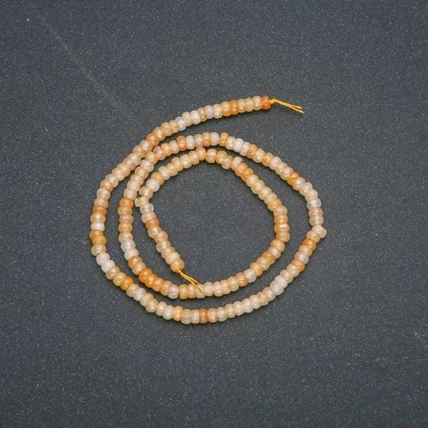 Natural agate stone thread, faceted rondelle, diameter 4×2.5 mm, length 39 cm +