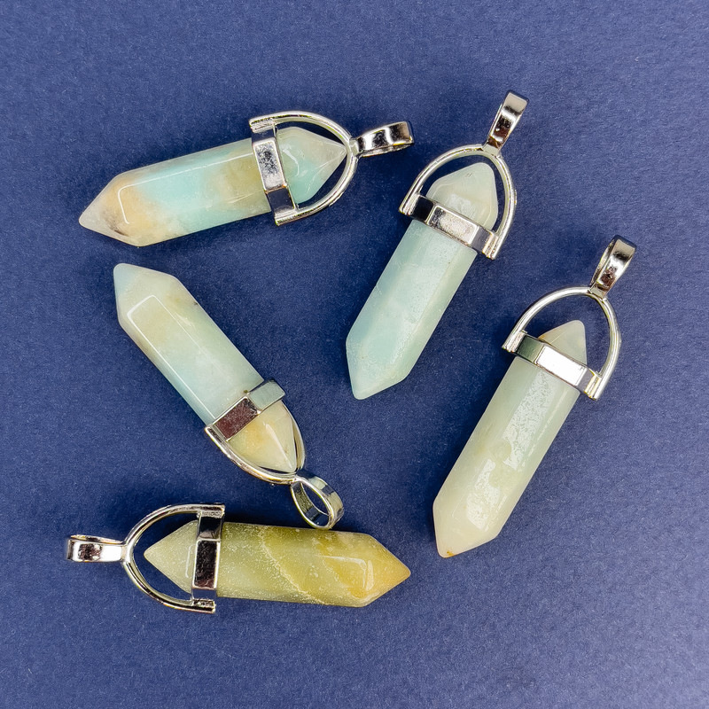 Amazonite Hexagonal Pendant 40mm+