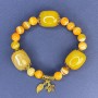 Agate Bead Bracelet, 8 mm diameter beads, faceted bar inserts, 19×15 mm, length 18 cm, stretch