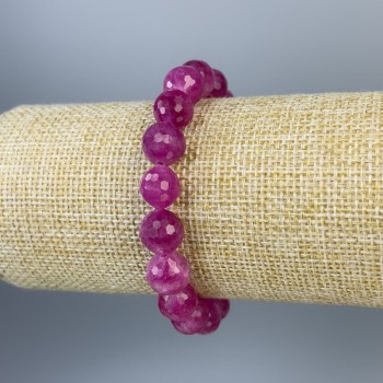 Bracelet with Tourmaline Faceted Bead 10mm, 18 cm Stretch