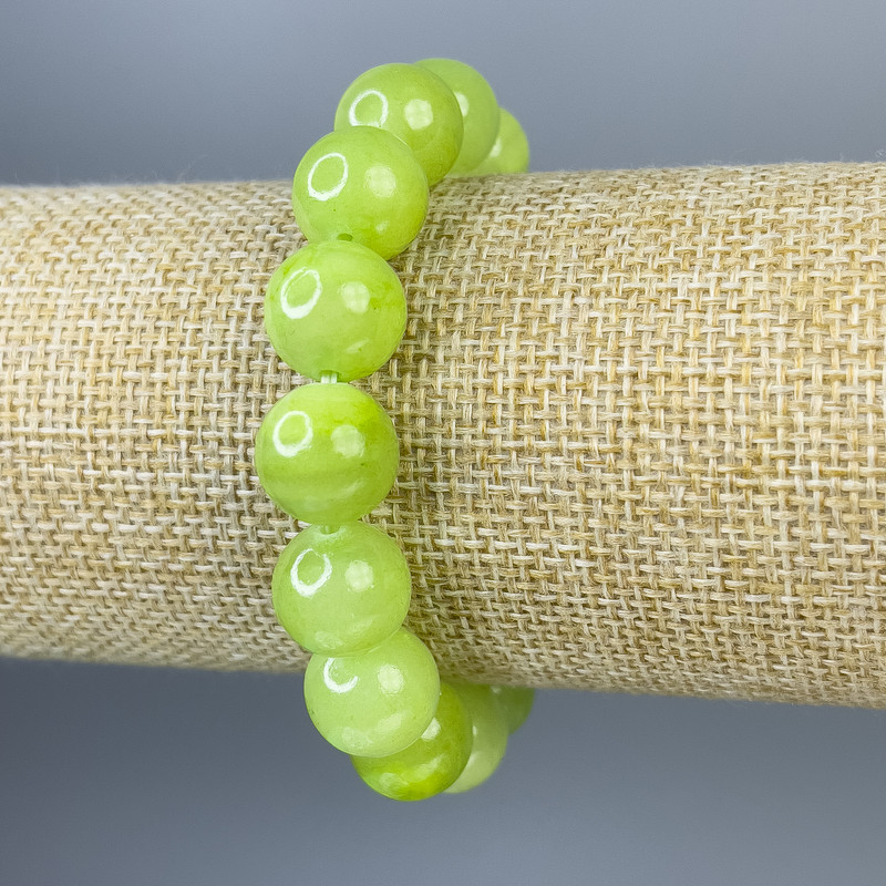 Onyx Bracelet with Smooth Beads 12mm, Length 18cm, Stretch