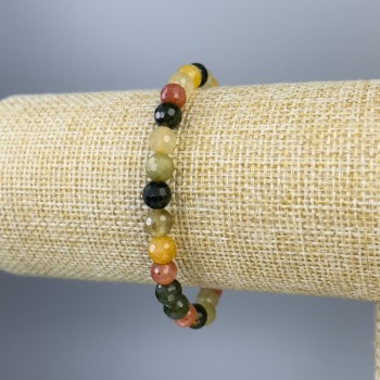 Bracelet with Assorted Faceted Beads 6 mm, length 18 cm, stretch