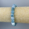 Faceted Aquamarine Bracelet, cube beads 9x9 mm, length 18 cm, stretch