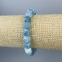 Faceted Aquamarine Bracelet, cube beads 9x9 mm, length 18 cm, stretch