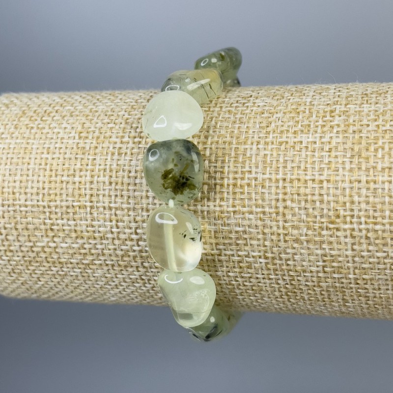 Prenite Bracelet, Faceted, Diameter 14×12 mm, Length 18 cm, Stretch