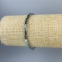 Hematite bracelet with rectangular shapes, silver color, 5x3 mm beads, length 18 cm, stretch