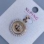 Xuping 'Sura' Pendant with White Crystals, 19 mm Diameter, 28 mm Length, 18K Gold Plating