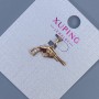 Pendant Xuping 'Pistol' with white crystals, diameter 18mm, length 18mm, 18K gold plating