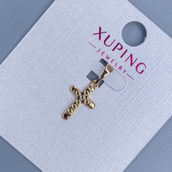 Xuping Cross Pendant, diameter 9mm, length 20mm, 18K gold plating