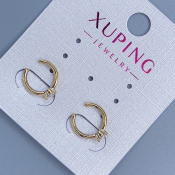 Kaf Xuping with White Crystal, diameter 10x2mm +/- 18K Gold Plating