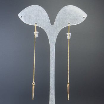 Xuping chain-draped stud earrings, length 8.5 cm, 18K Gold Plated