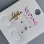 Xuping Stud Earrings with White Stone 3mm ±, 18K Gold Plated
