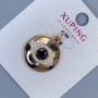 Xuping Pendant with White Crystals and Black Crystal, Diameter 19 mm, Thickness about 5 mm, Length 29 mm, Gold Plated