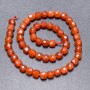 Carnelian Beads on Thread, Faceted Cubes, 7 mm Diameter, 37 cm Length