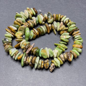 Jasper beads on thread, chip-shaped, 12x4 mm, length 39 cm ±