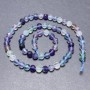 Fluorite beads on a thread, faceted round beads, 6 mm diameter, 39 cm length