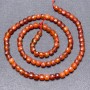 Carnelian Beads on Thread, Faceted Cube Beads, 4 mm Diameter, 39 cm Length