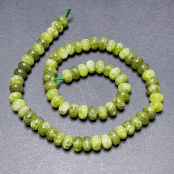 Jadeite Rondelle Beads on a Thread, Diameter 8x5 mm, Length 38 cm
