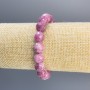 Tourmaline Bracelet with a Faceted Bead, 10 mm Diameter, 18 cm Stretch