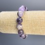 Amethyst Bracelet with Smooth Beads, 12 mm Diameter, 18 cm Length, Elastic