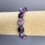 Faceted Amethyst Bracelet, diameters 18x12 mm and 12x11 mm, length 18 cm, stretch