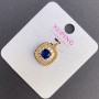 Xuping Pendant with blue crystal and white rhinestones, diameter 14mm, length 22mm, 18K gold plating