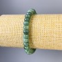 Bracelet Green Strawberry Quartz Rondelle, diameter 8x5 mm, length 18 cm ± stretch