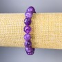 Sugilite Bracelet with a Faceted Bead, 10mm Diameter, 18cm Length, Stretch