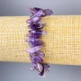Amethyst Chip Bracelet, 18x6mm and 11x3mm beads, 18cm length, stretch