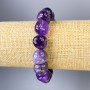 Faceted Amethyst Bracelet, bead size 13x12 mm, length 18 cm, stretch