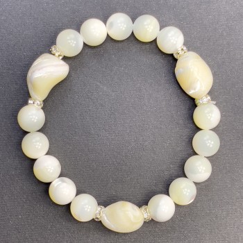 Mother-of-Pearl Bracelet with Butterfly Inlays