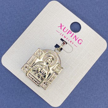 Xuping Icon Pendant, 19mm diameter ±, 30mm length ± rhodium-plated