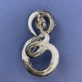 Snake Brooch Gray Enamel Silver Metal 52x29mm+