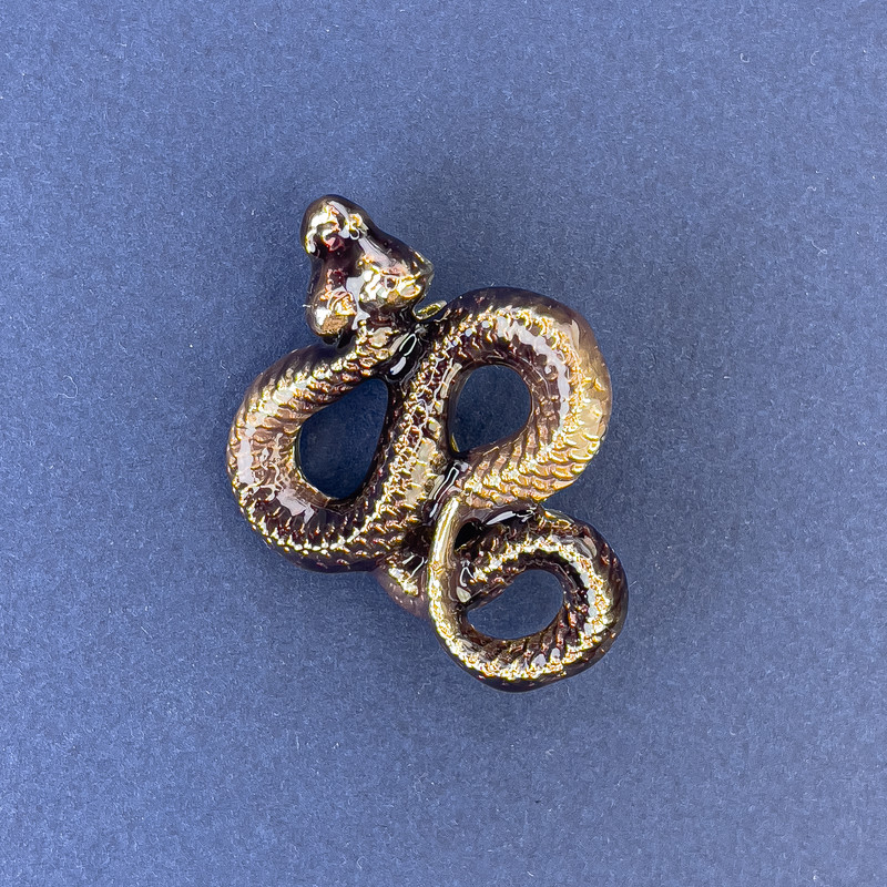 Brooch-pendant 'Snake' Bronze-Gold Metal 40×31 mm +