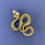Snake Brooch-Pendant Gold Metal 40x31mm +