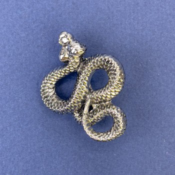 Snake Brooch-Pendant Silver Metal 40x31mm +