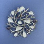 Brooch Pendant 'Branches' Gray Cat's Eye in Silver-toned Metal, Diameter 54mm+