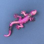 Lizard Brooch in Pink with Iridescent Crystals 29x74 mm+