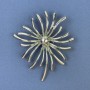Brooch Chrysanthemum Flower in Silvery Metal 61x71 mm+
